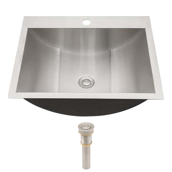 Logmey 21"L x 17"W Drop In Bathroom Sink Stainless Steel Rectangle